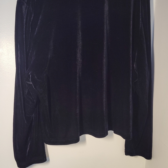 Vintage Kathie Lee Black Velvet Cardigan Size 22 #713 - Picture 3 of 3